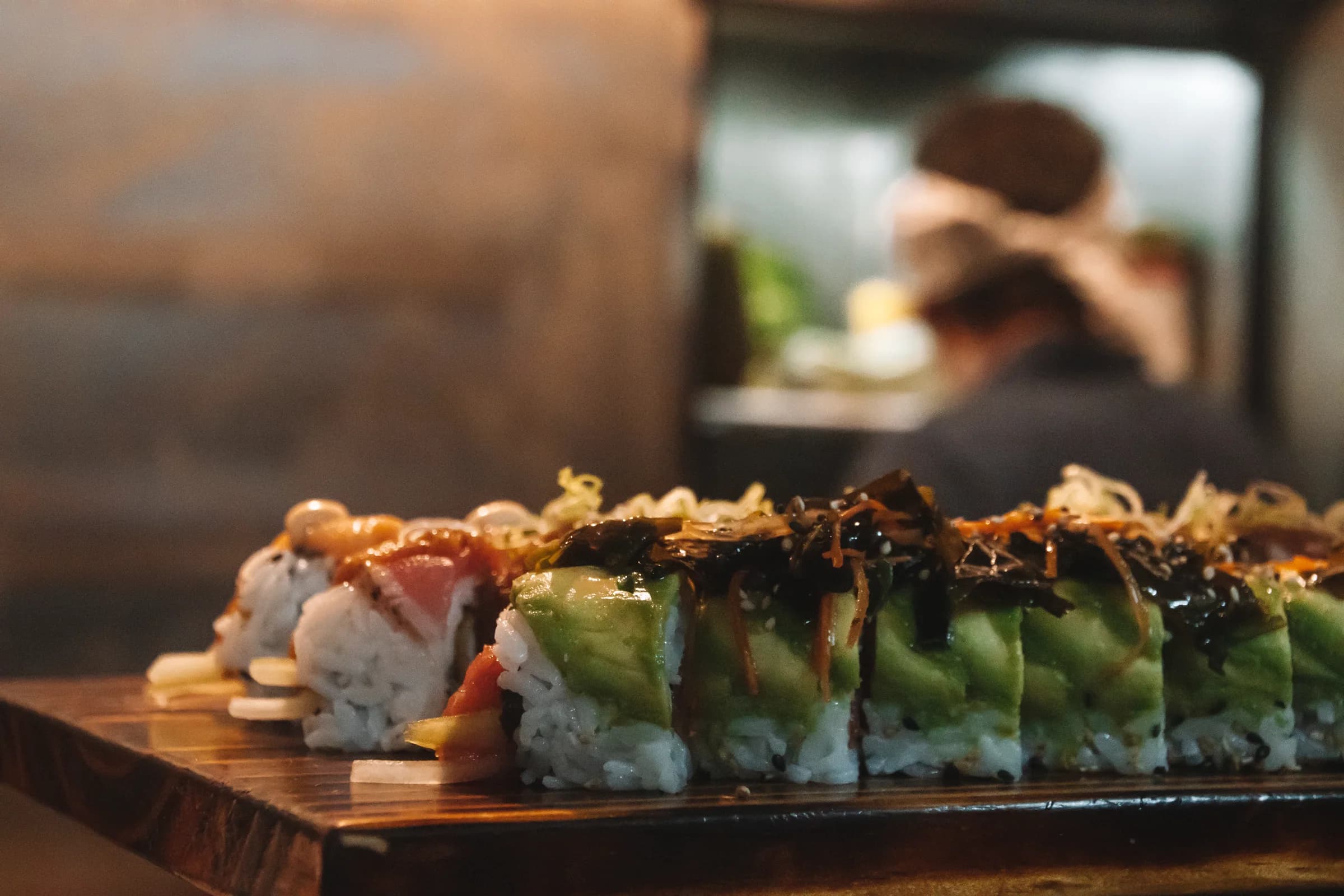 Sushi prepared at ONDA Playa Grande