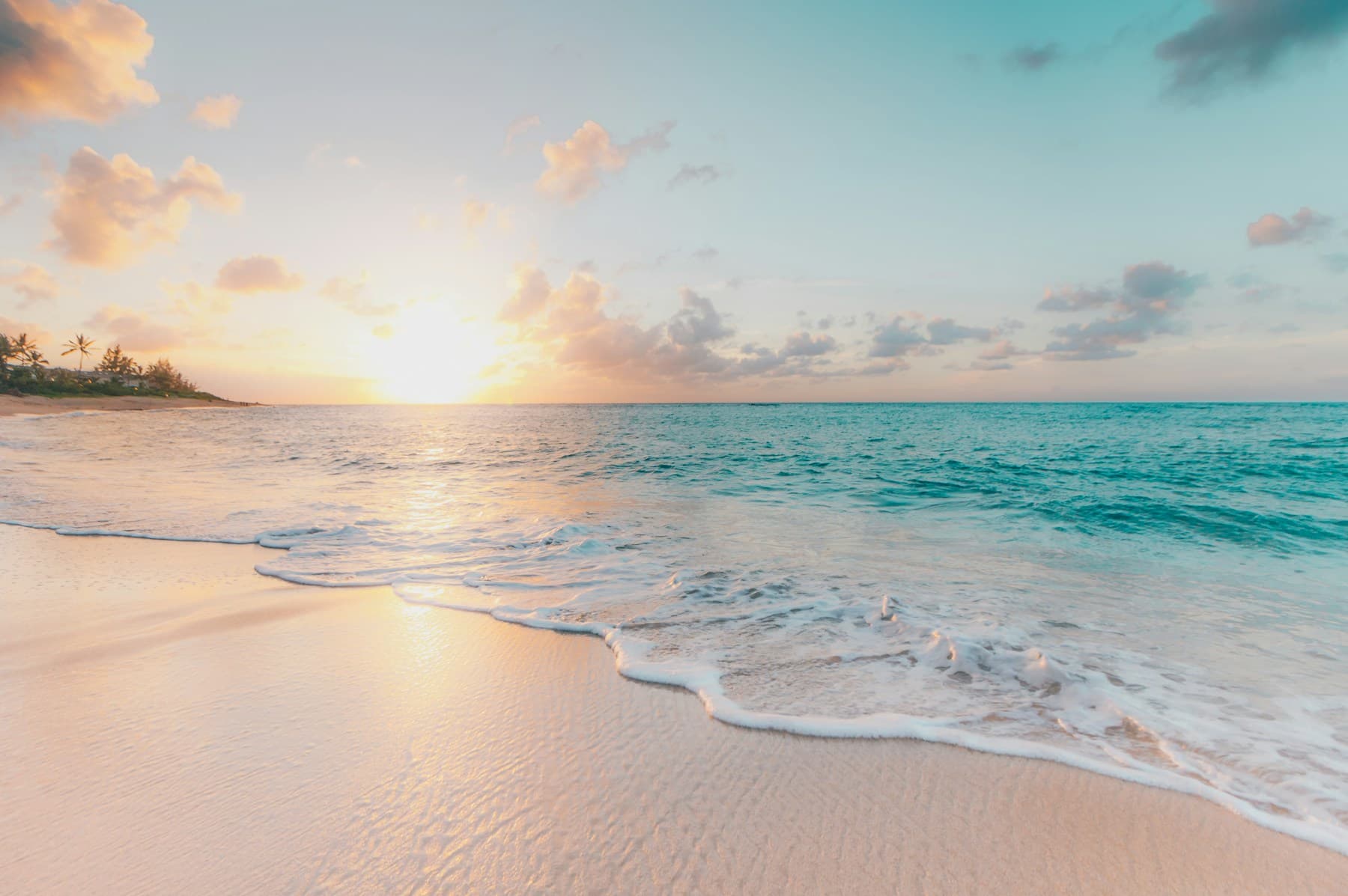 Demonstration image of a beach at sunset